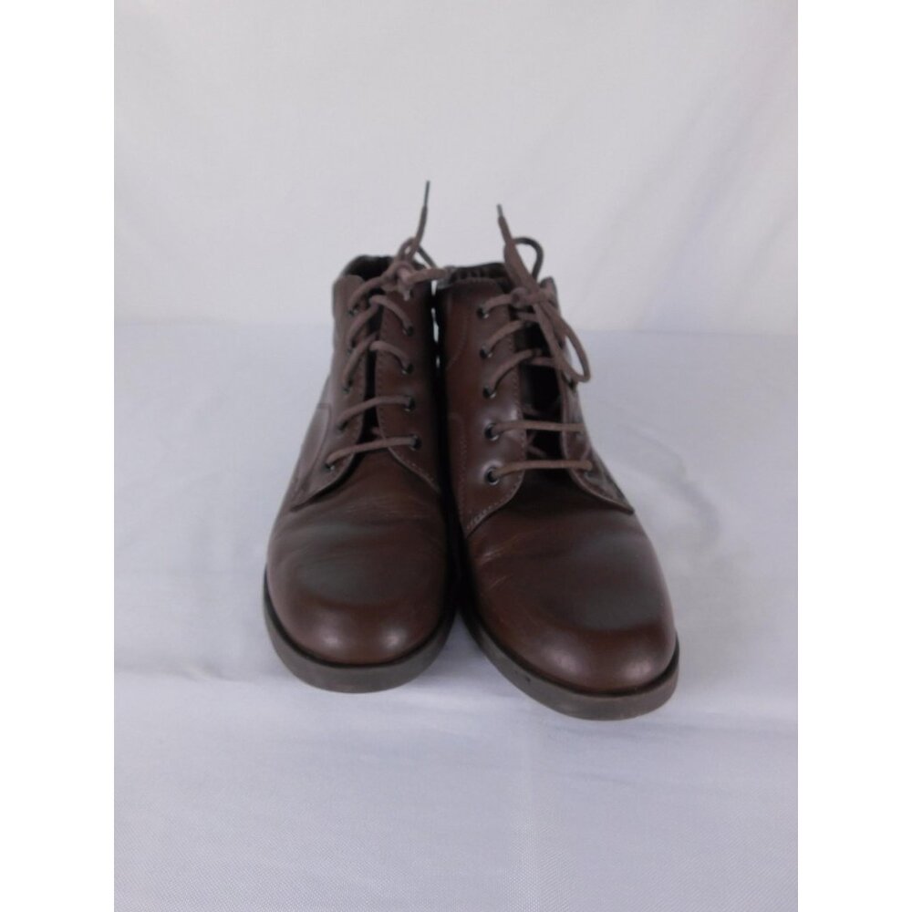 Hillard & Hanson Boots Womens Size 7 Brown Faux Leather Lace Up Ankle Booties